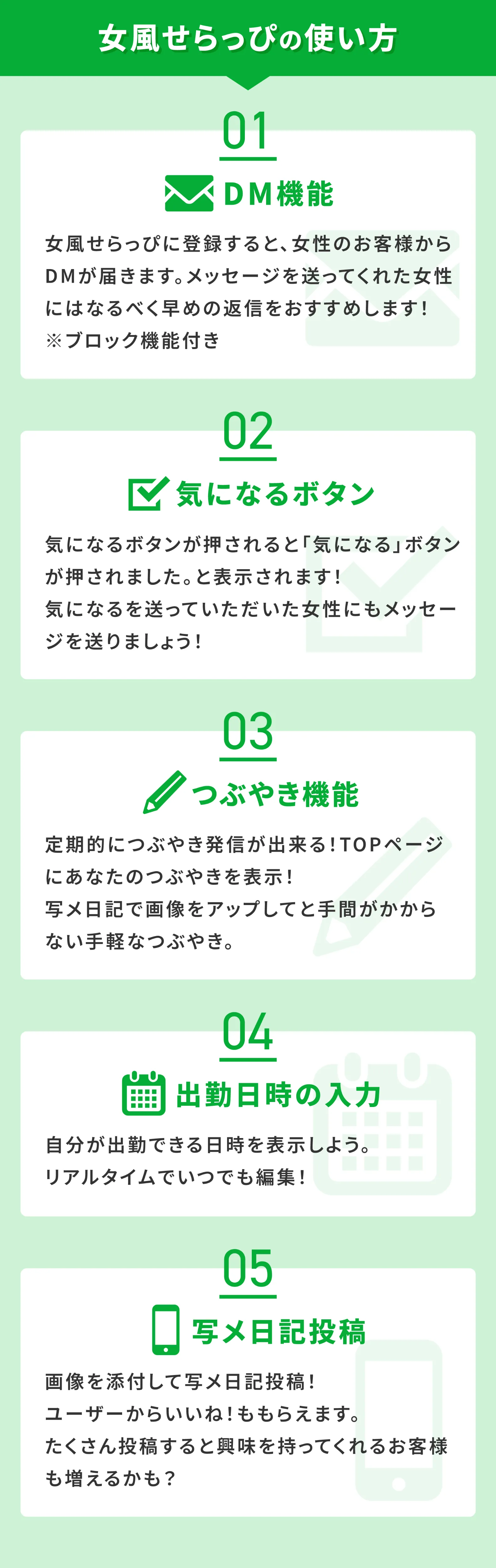 女風せらっぴの使い方1